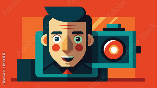 Through the viewfinder of an old film camera a portrait subjects expression changes with each click of the shutter adding an element of.