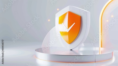 orange gradient shield with check mark