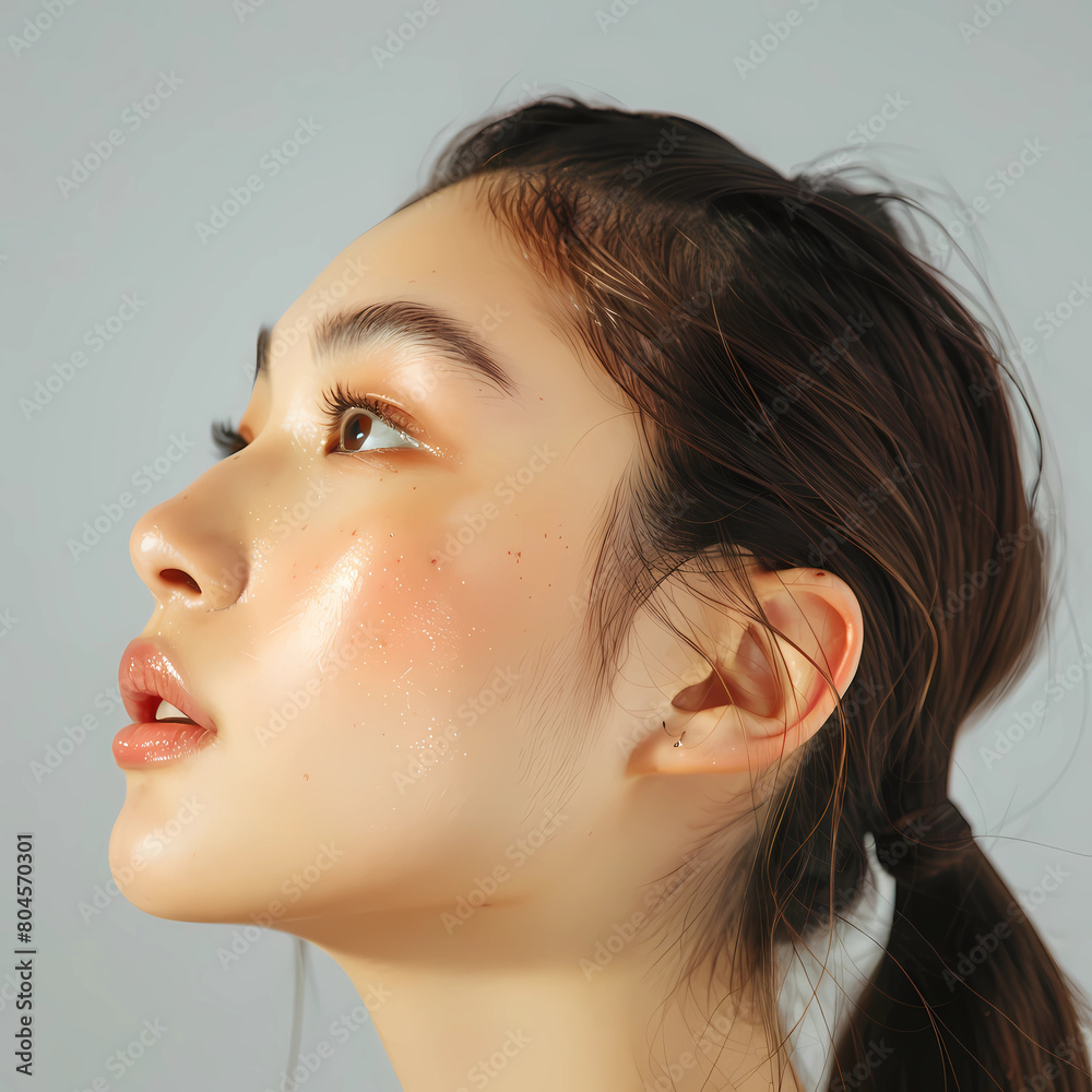 Fototapeta premium Asian, model, beauty session, skin care, face,