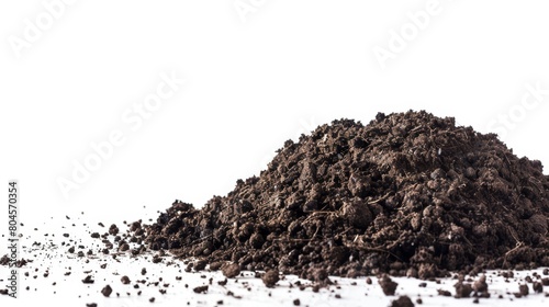 Dirt Pile on White Background Generative AI