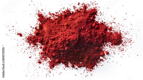Vibrant Red Paprika Powder Scattered on White Generative AI