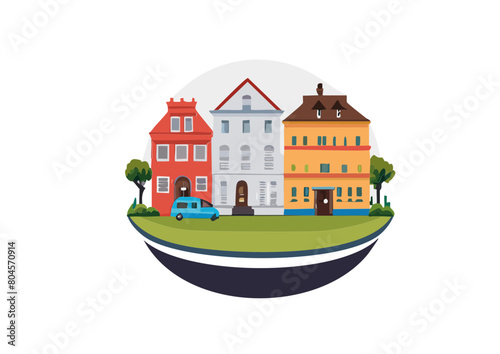 plusieurs maisons colorés 