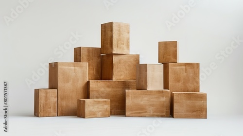 cardboard packing designs on white isolated