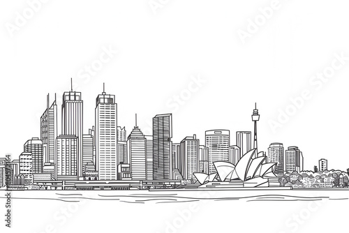 Sydney line art vector skyline