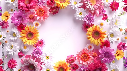 Vibrant Floral Arrangement with Daisies Sunflowers and Blooming Petals