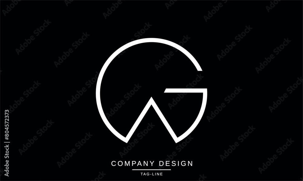 GW, WG Abstract Letters Logo Monogram design Font Icon GW, WG Abstract Letters Logo Monogram design Font Icon