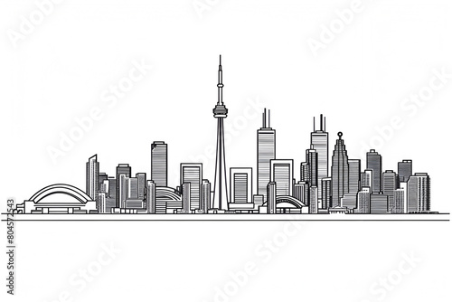 Toronto line art skyline vector