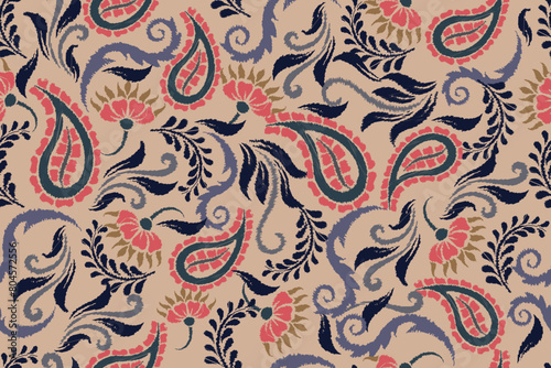 Ethnic wallpaper, seamless fabric pattern, abstract ikat, carpet, fabric, batik