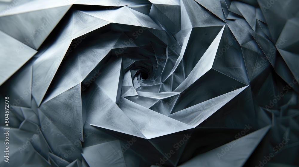 Fototapeta premium A 3D rendering of a tunnel made of folded paper.