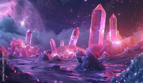 Crystals floating on water