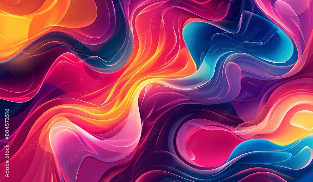 Colorful abstract background with wavy shapes
