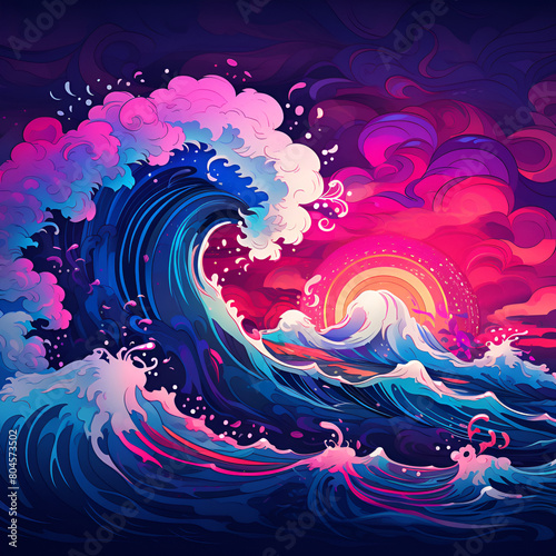 Abstract colorful wave
