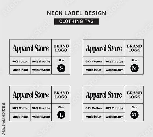 Neck Label Clothing Tag Template Concept Vector or EPS