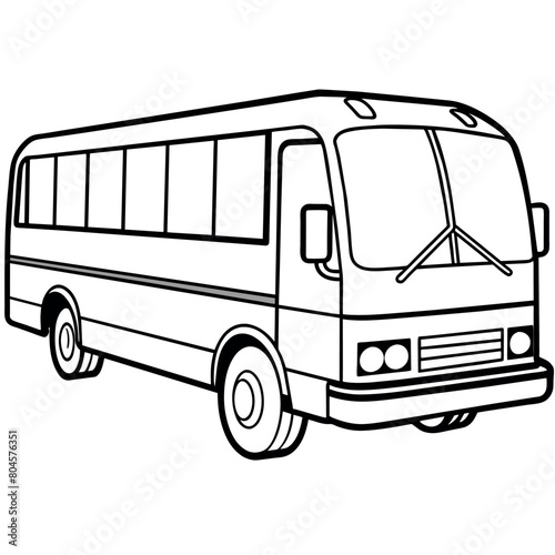 Bus outline illustration digital coloring book page line art drawing