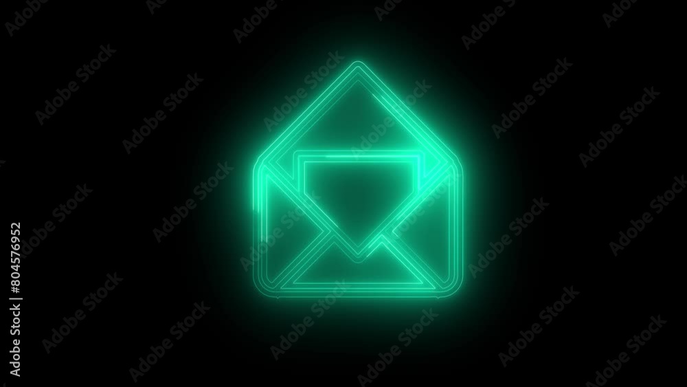 glowing neon line circle massage icon animation glowing neon line circle massage icon animation