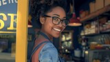 Smiling Woman with Stylish Glasses