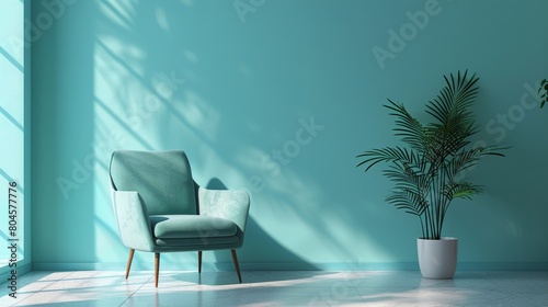 Chair and Potted Plant in a Room
