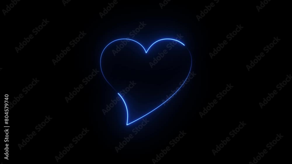 Glowing neon heart animation Glowing neon heart animation