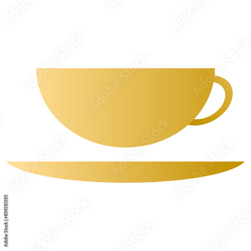 golden coffee cup icon