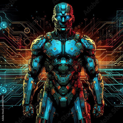 Character illustration future warrior