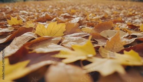 autumn leaves on the ground create with ai