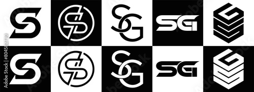 SG logo. S G design. White SG letter. SG, S G letter logo design. Initial letter SG linked circle uppercase monogram logo. S G letter logo vector design.
