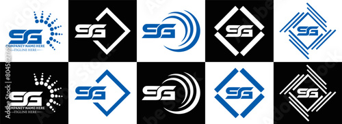 SG logo. S G design. White SG letter. SG, S G letter logo design. Initial letter SG linked circle uppercase monogram logo. S G letter logo vector design.