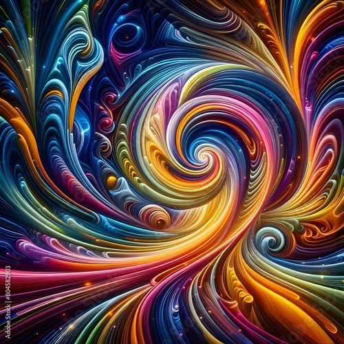 Psychedelic Vortex showcasing abstract colorful shapes in a cosmic display