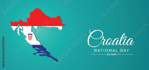 Croatia National Day 30 May flag map vector poster photo