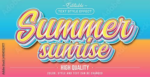 Editable text style effect - Summer Sunrise text style theme.
