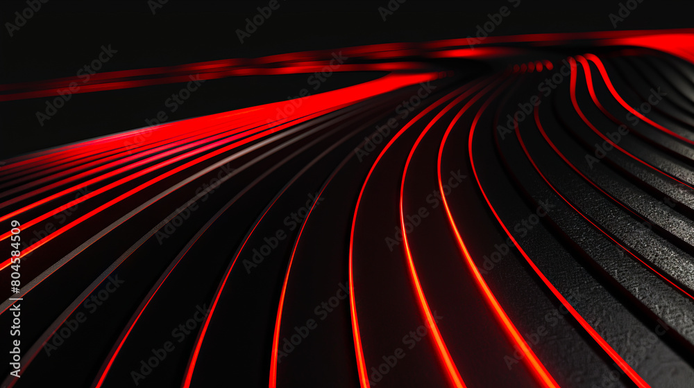 Fototapeta premium A red and black abstract background with lines.