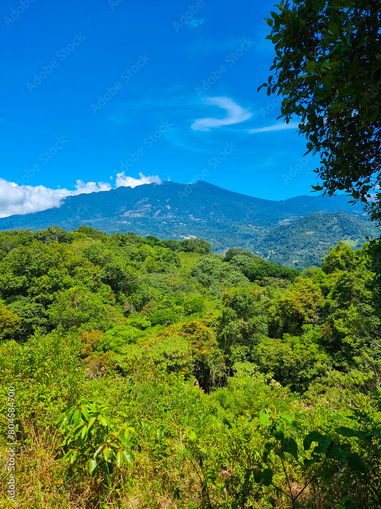 Panama, Boquete, tropical landscape with view to the Baru volcano Panama, Boquete, tropical landscape with view to the Baru volcano