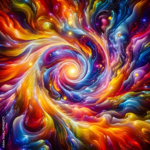 Psychedelic Vortex showcasing abstract colorful shapes in a cosmic display photo