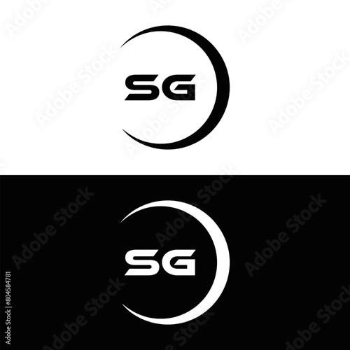 SG logo. S G design. White SG letter. SG, S G letter logo design. Initial letter SG linked circle uppercase monogram logo. S G letter logo vector design.