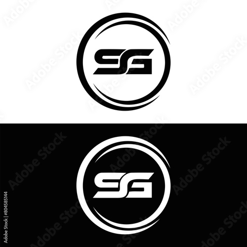 SG logo. S G design. White SG letter. SG, S G letter logo design. Initial letter SG linked circle uppercase monogram logo. S G letter logo vector design.