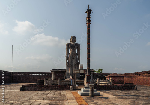 The statue of Gommateshwara is located in Karkala in the Indian state of Karnataka photo