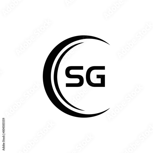 SG logo. S G design. White SG letter. SG, S G letter logo design. Initial letter SG linked circle uppercase monogram logo. S G letter logo vector design.