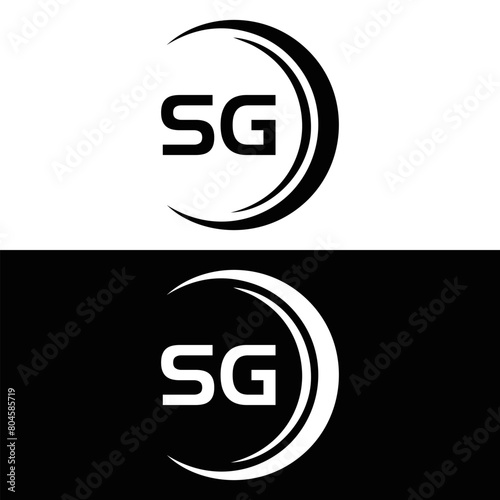 SG logo. S G design. White SG letter. SG, S G letter logo design. Initial letter SG linked circle uppercase monogram logo. S G letter logo vector design.