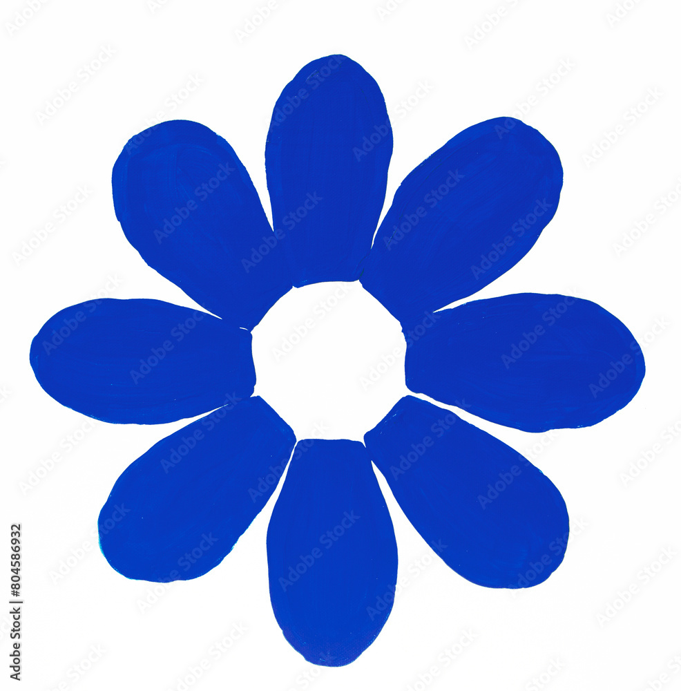 Blue flower on white background painting Blue flower on white background painting