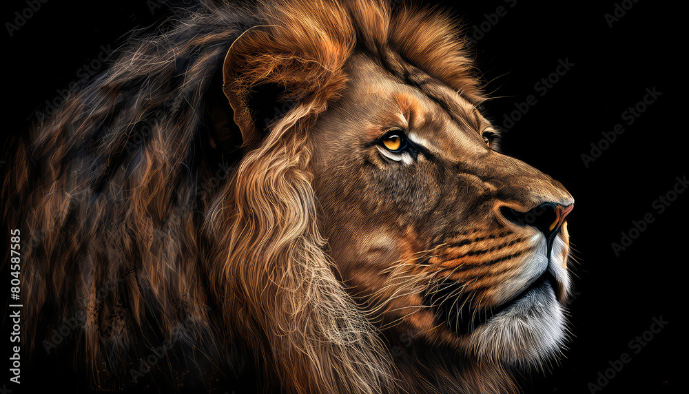 Naklejka premium lion portrait. Generative AI,