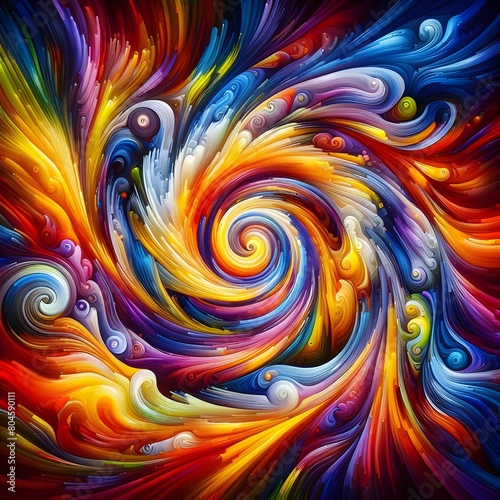 Psychedelic Vortex showcasing abstract colorful shapes in a cosmic display photo