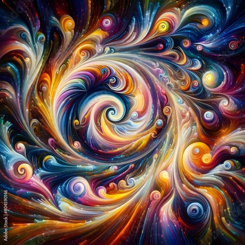 Psychedelic Vortex showcasing abstract colorful shapes in a cosmic display photo