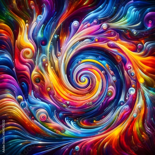 Psychedelic Vortex showcasing abstract colorful shapes in a cosmic display photo