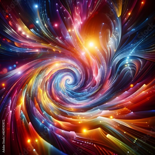 Psychedelic Vortex showcasing abstract colorful shapes in a cosmic display photo