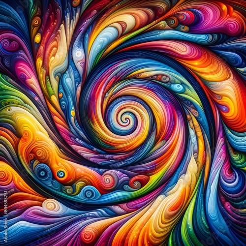 Psychedelic Vortex showcasing abstract colorful shapes in a cosmic display photo