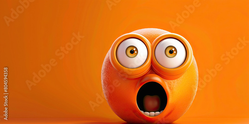 Surprise (Orange): A wide-eyed, open-mouthed expression represented by two circles intersecting photo