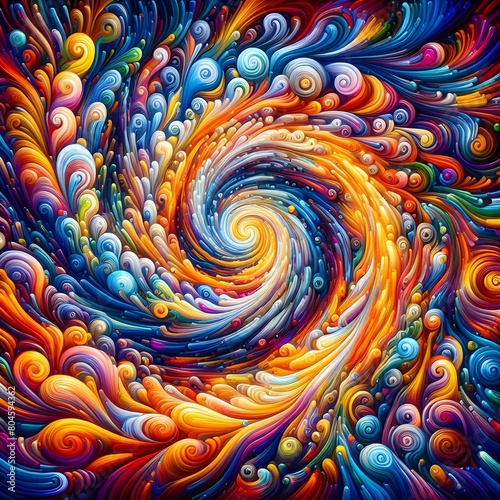 Psychedelic Vortex showcasing abstract colorful shapes in a cosmic display photo