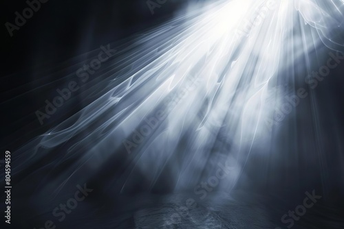 mesmerizing rays of light illuminating black background creating abstract and ethereal ambiance digital art