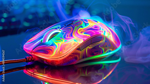 neon light computer mouse