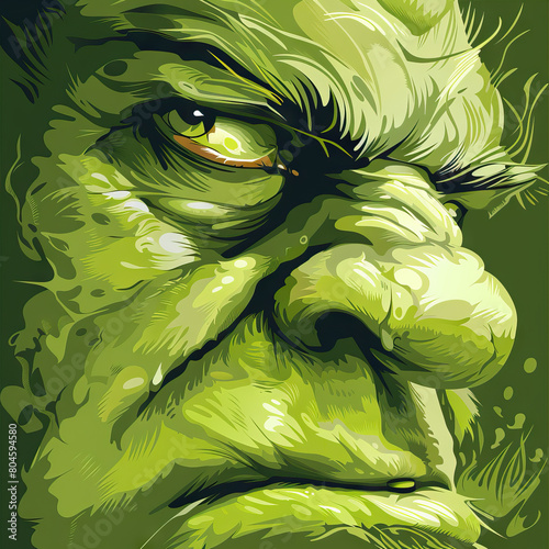 Disgust (Green): A curled lip or wrinkled nose represented by a curved line.
